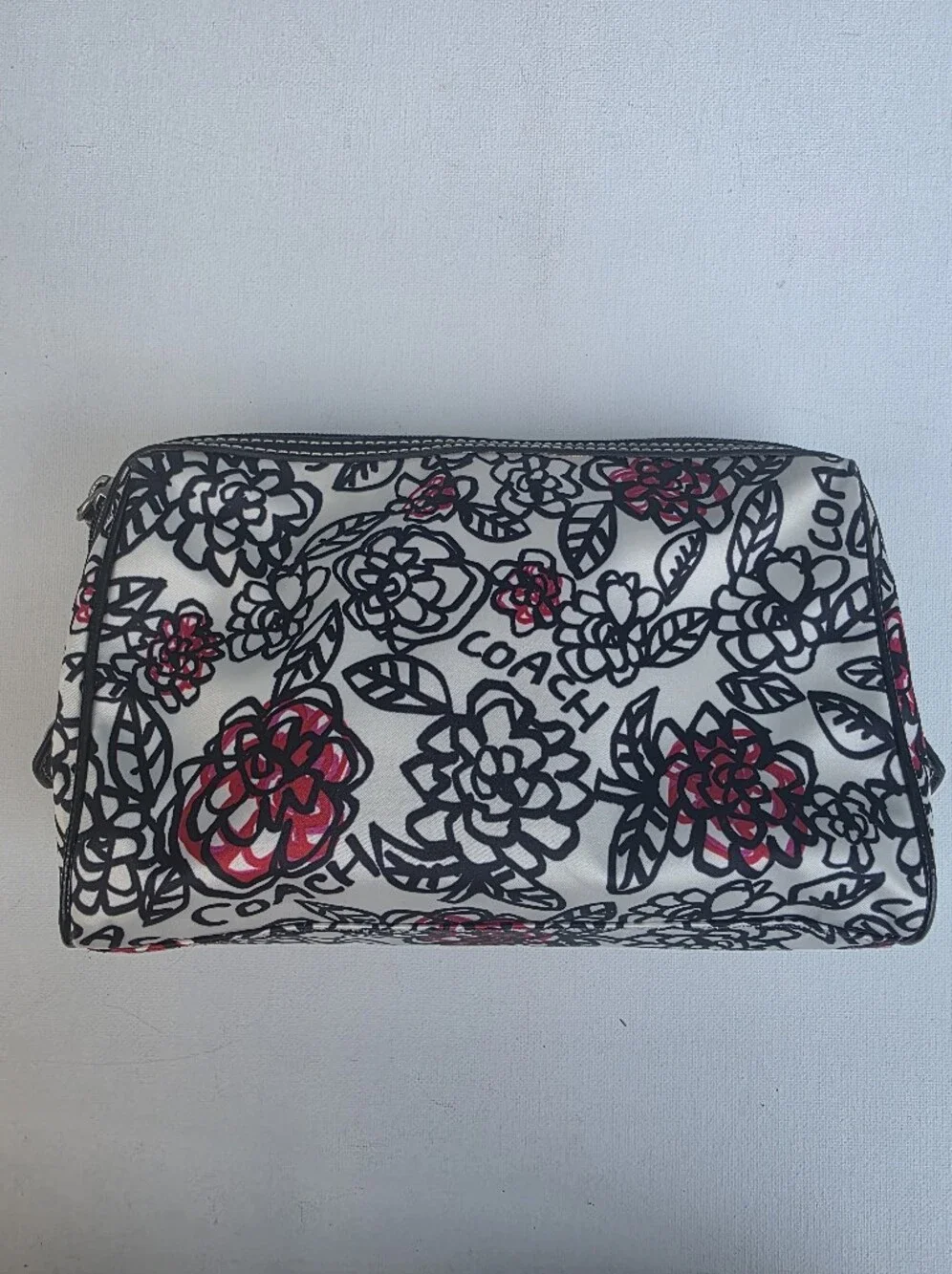Coach Poppy Graffiti  Floral Zip Cosmetic Pouch Clutch